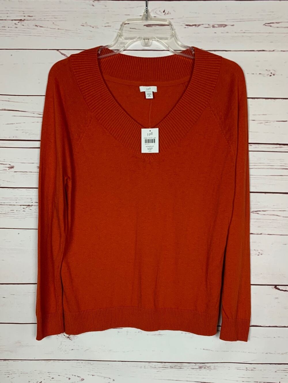 J.Jill Women's XSP Extra Small Petite Dark Orange Long Sleeve Sweater NEW TAGS